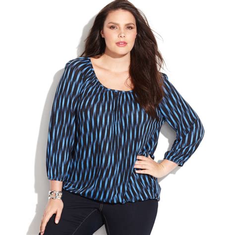 michael kors plus size peasant tops|mk tops.